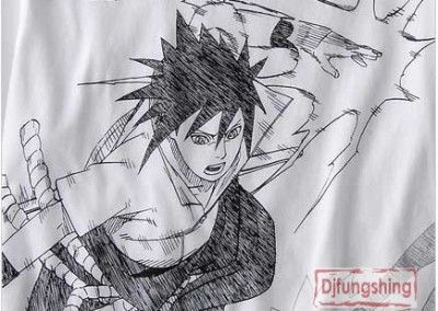 NARUTO @ UNIQLO NARUTO SASUKE T Shirt JAPAN (L) NEW  