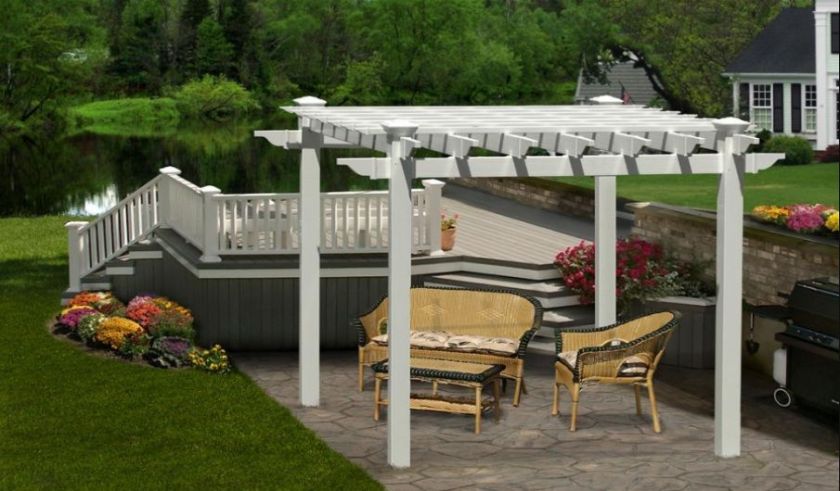 NEW ENGLAND ARBOR EDEN PORTLAND PERGOLA VA64998 DECORATIVE PERGOLAS 