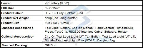 UNI T UT70B Portable Intelligent Digital Multimeter  