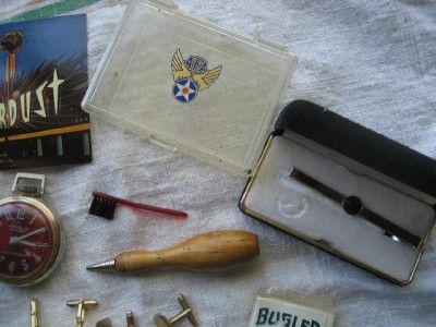 Vtg Men Junk Drawer Lot Ulster Box,Political,Old Coin,10KGF pin 