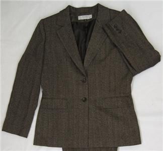 Tahari Brown Speckled Trendy Career/Interview Pant Suit sz 14 $358 EUC 