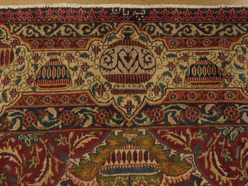   Carpet Antique Signed Persian Pictorial Archaeological Wool Rug  