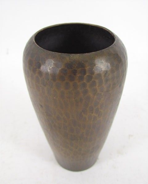 Vintage Signed Roycroft Hand Hammered Copper Arts & Craft Vase Antique 