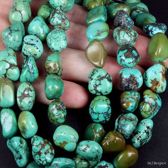 Natural Hubei Turquoise Nugget Beads  