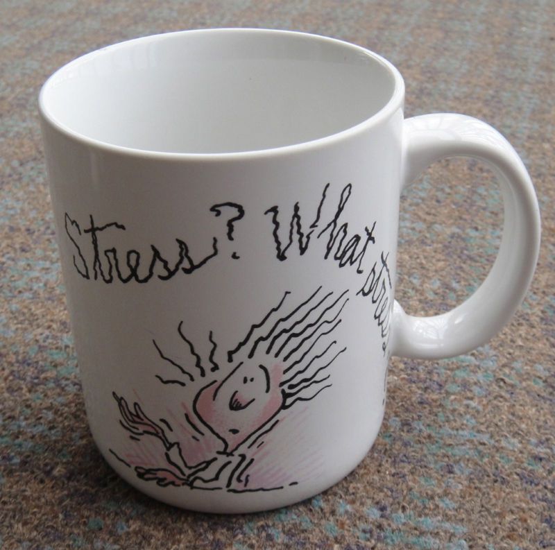 What Stress Mug by Hallmark Shoebox 1988 Frazzled  