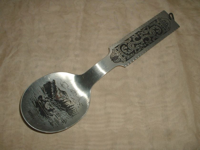 NORGE NORWAY DECORATIVE SERVING SPOON ASVELO TRONDHEIM  