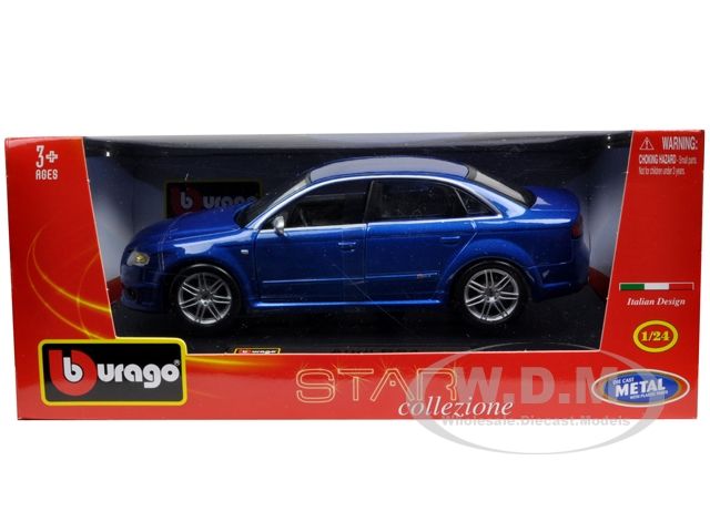 AUDI RS4 BLUE 1/24 DIECAST MODEL CAR  