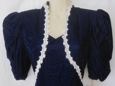   blue velvet GUNNE SAX by Jessica McClintock party dress sz 9 NWT $140