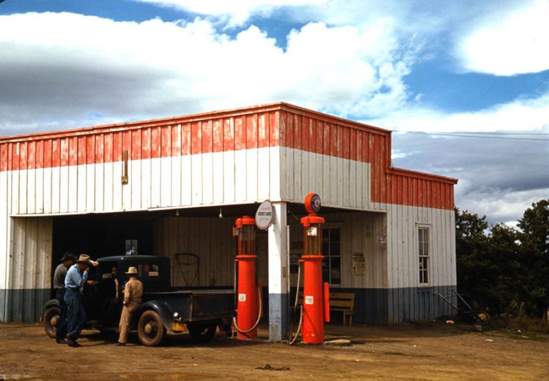 Filling station and garage Pie Town New Mexico 1940  