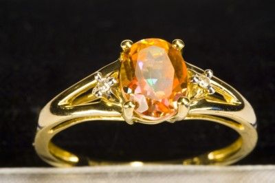 SUPERB 9ct SOLID GOLD AZURE TOPAZ & CR. DIAMOND FANCY RING SIZE R1/2 