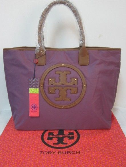 Supre hot nylon Stacked Logo TORY BURCH Tote Bag purple  