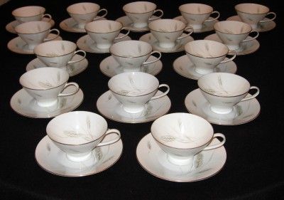 ROSENTHAL REGINA Wheat Gold Pattern China Cup & Saucers  