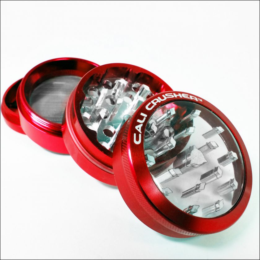 CALI Crusher® CLEAR TOP Herb Grinder Red Ultra Premium (cc1 R)  