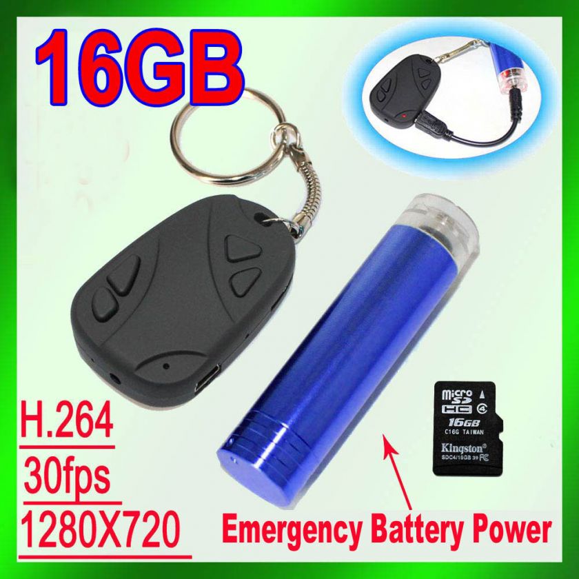 HD Car Key Chain Camera Remote Control Video DV+16GB  