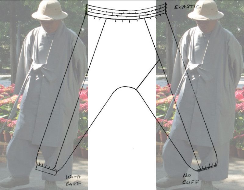 Meditation Monk Pants, Jogye Baji OR Samue Suit Version  