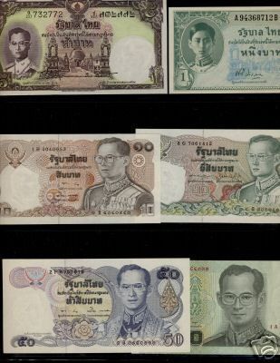 Banknote collection Thailand, 9 pieces   