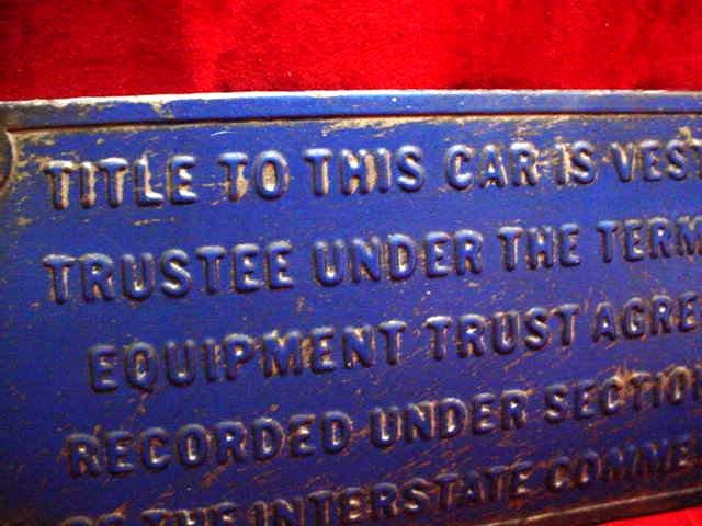 VINTAGE METAL RAILROAD CAR BUILDERS TITLE PLATE  