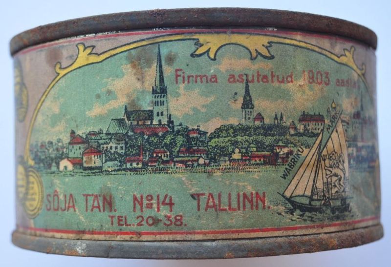 1900s Imperial Russia MACKEREL in TOMATO Rare Tin Can  