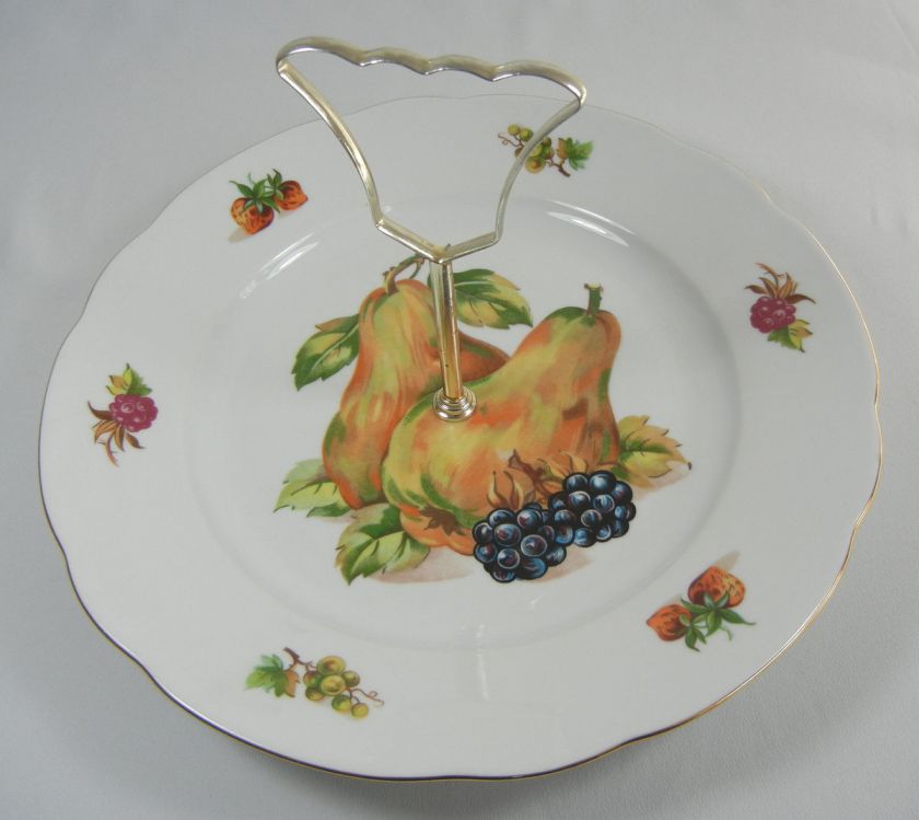 MZ Czechoslovakia Fruit Pattern PEARS Tidbit Tray Plate  