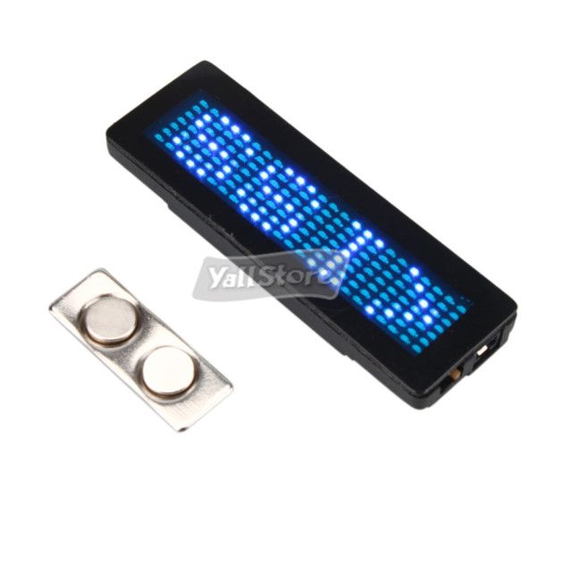 Programmable Scrolling LED Name Message Display Badge  