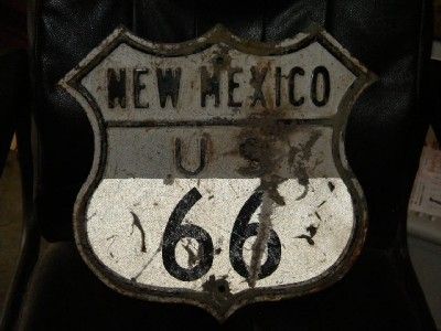   Mexico US Route 66 Highway Gas Oil Emb. Diecut Shield Sign HTF  