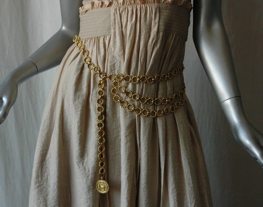 CHANEL Gold Chain Multi Strand+Medallion Belt/Necklace  