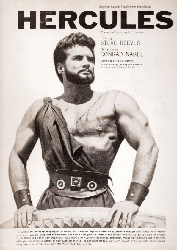 OST HERCULES STEVE REEVES / CONRAD NAGEL 1959 RCA RARE  