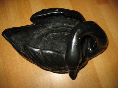 Vintage San Miguel Ceramic black Swan pottery vase Old  