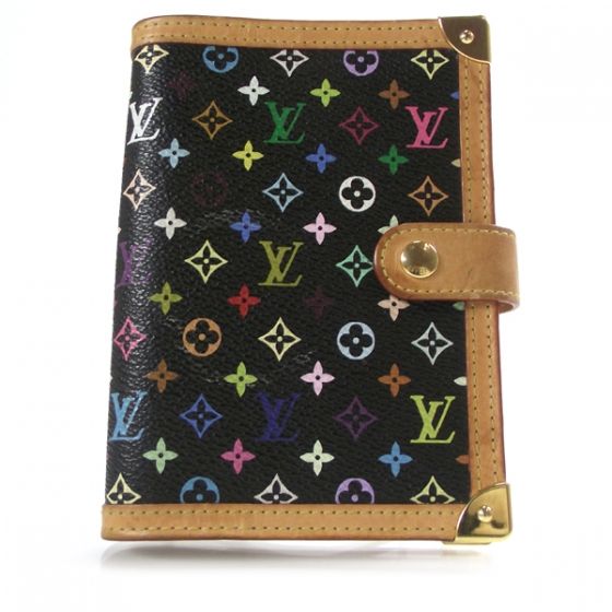 LOUIS VUITTON Multicolor Agenda Address Book Black LV  