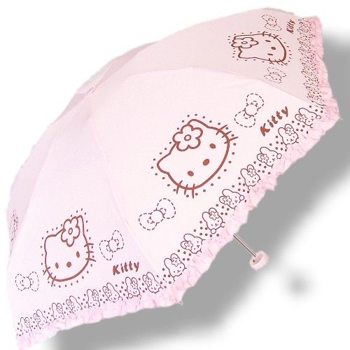 New Kitty Compact Parasol Ruffle Folding Umbrella DKT02  