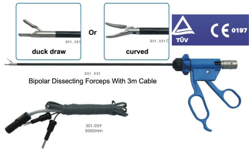 Brand New Bipolar Dissecting Forceps+ Cable Laparoscopy  