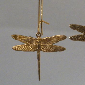 Brass Dragonfly Kidney earrings  