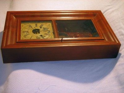 Vintage Antique Daniel Pratt Wooden Wall Ogee Clock Weight Driven 