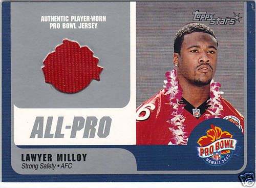 LAWYER MILLOY 2000 TOPPS STARS PRO BOWL JERSEYS  