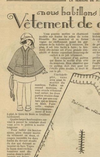 ORIGINAL SEMAINE SUZETTE May 22,1924  BLEUETTE PATTERN  