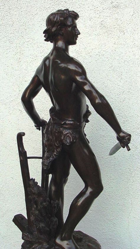 Superb Antique Male Bronze Sculpture by Gaudez  