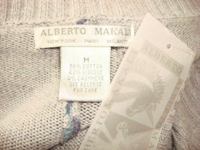 Alberto Makali Blue Gray Wrapper Vest Jacket Shawl SZ M  