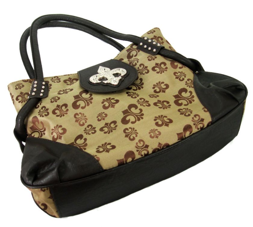 New Fashion Fleur De Lis Jacquard Handbag Purse  BR  