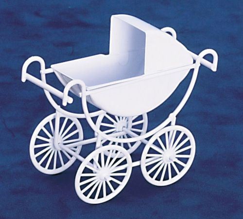 dollhouse miniature BABY BUGGY METAL CARRIAGE NURSERY  