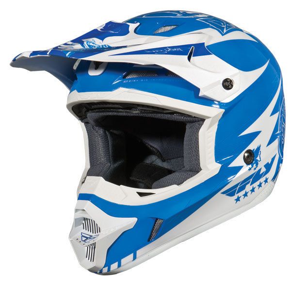 Fly Kinetic Full Face BMX / MX Helmet sz Adult XS Blue/White  