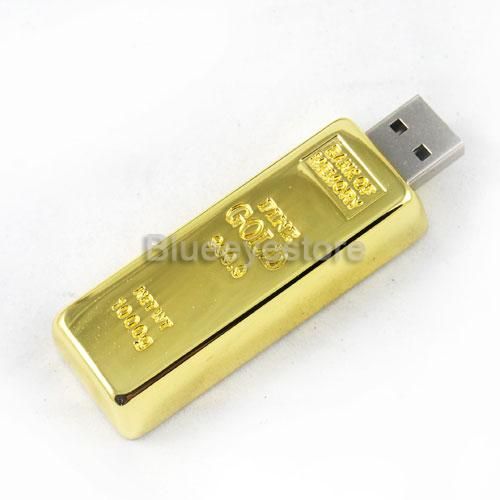 Gold bar usb flash memory 2GB PenDrive can diy the type  