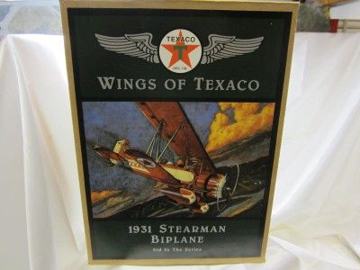 Wings of Texaco 1931 Stearman Biplane die cast model plane MIB  