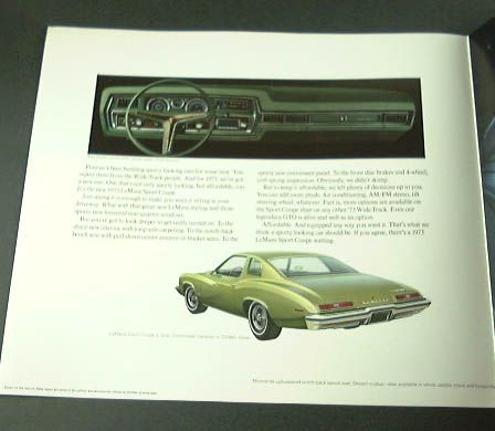 1973 73 Pontiac LeMANS SPORTS COUPE BROCHURE  