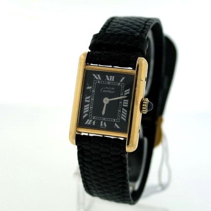 Cartier Tank Vermeil 18k Plated Solid Silver Watch  