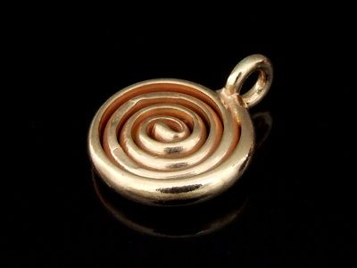 KSB KAREN SILVER 9 ROSE GOLD VERMEIL SWIRL WIRE CHARM  