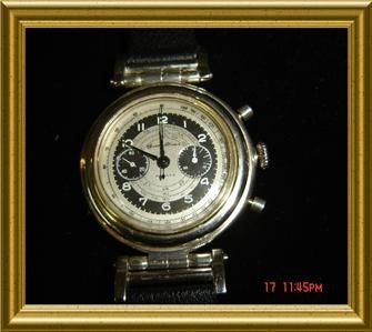 CUBA STERLING Circa 1940s Cuervo y Sobrinos Chronograph Wristwatch