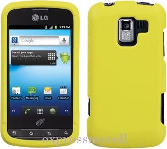 Premium Rubber YELLOW Snap On Hard Case Cover Straight Talk NET 10 LG 