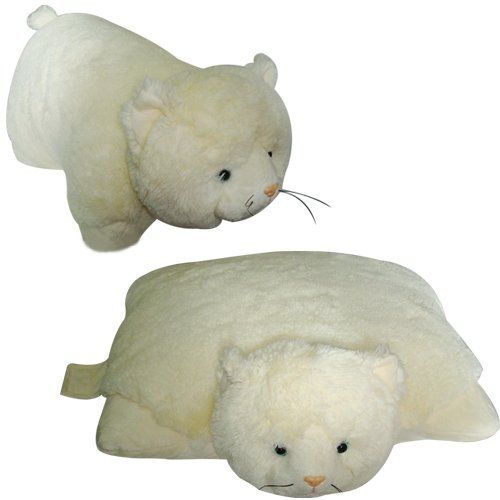 SMALL WHITE CAT NEW PILLOW PET ANIMALLOW BRAND 11 MY SOFT BRAND NEW 