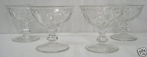 Set of 4 Fostoria Crystal Colony Glass Stem Sherbert  