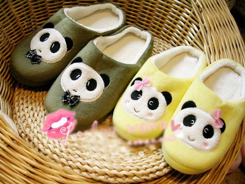   Warm Panda Slippers House Home Comfortable shoes Couples Women Men Hob